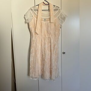 Unique Vintage Orange Pink Sundress with Sailor Collar